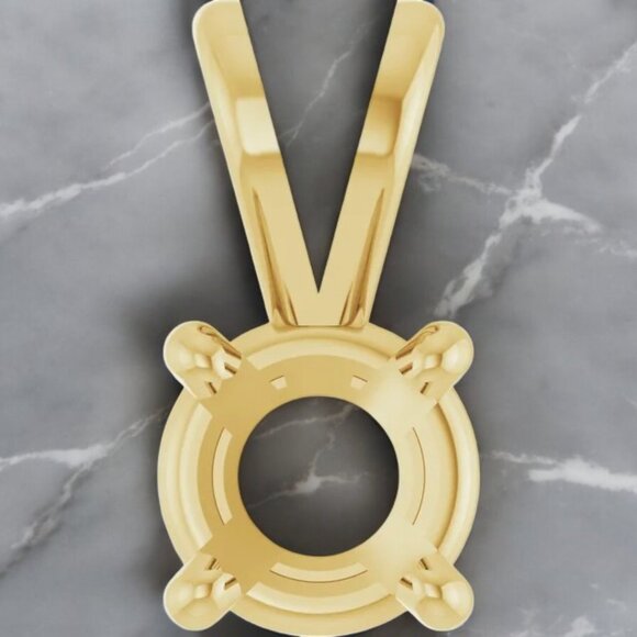 6.0 mm Round Pendant Mounting in 10kt Yellow Gold